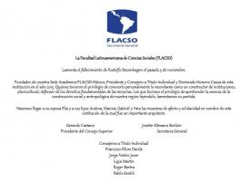 La Facultad Latinoamericana de Ciencias Sociales (FLACSO) lamenta el fallecimiento del Dr. Rodolfo Stavenhagen.
