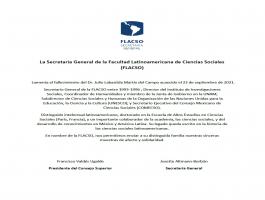 La Secretaría General de FLACSO lamenta el fallecimiento del Dr. Julio Labastida Martín del Campo