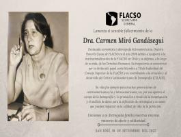 La Secretaría General de la FLACSO lamenta el fallecimiento de la Dra. Carmen Miró Gandásegui
