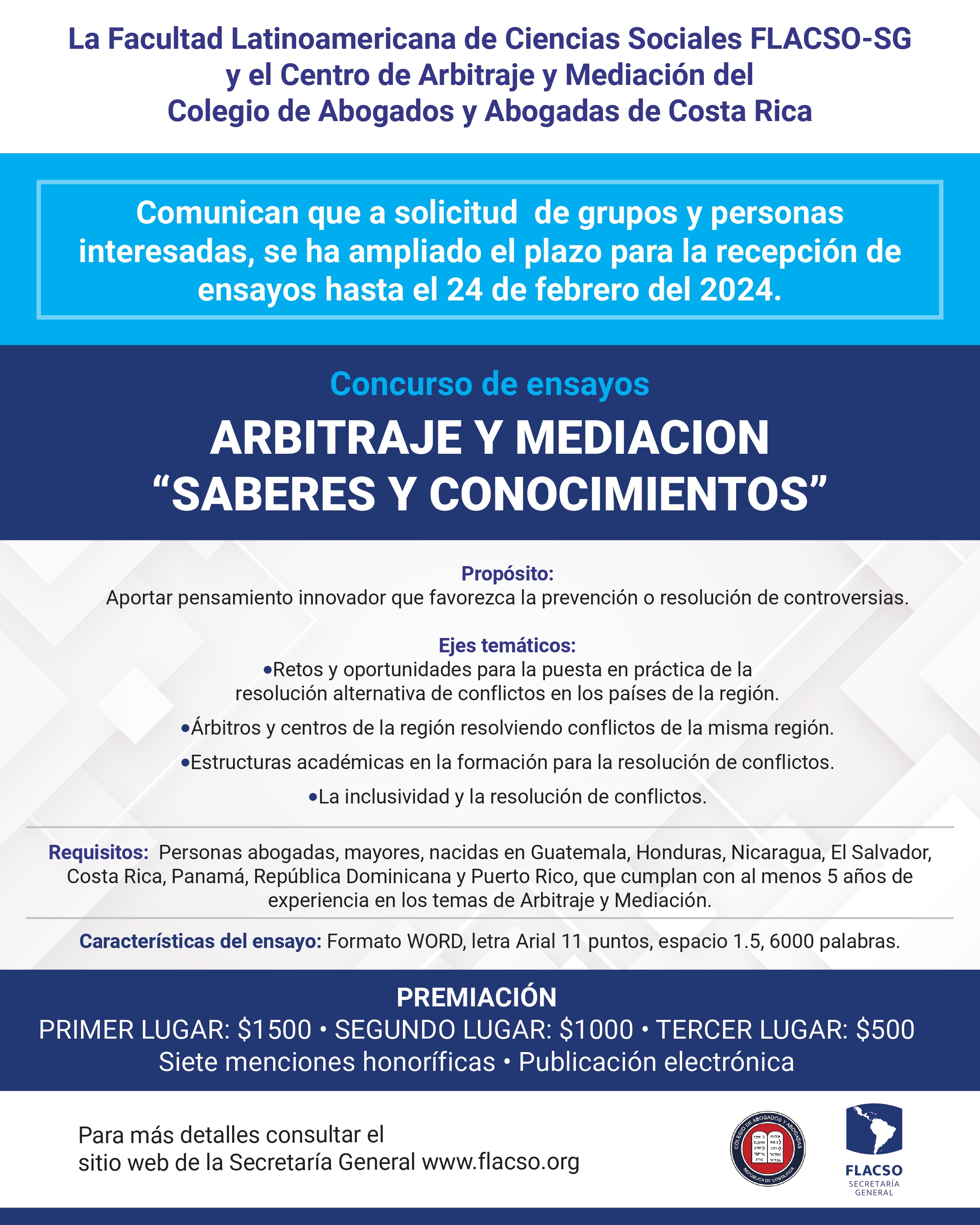 Concurso de ensayos "Arbitraje y Mediación: Saberes y Conocimientos"