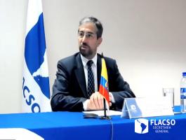 Canciller del Ecuador, Mauricio Montalvo, dictó conferencia en FLACSO Secretaría General sobre las oportunidades de Ecuador en el contexto regional